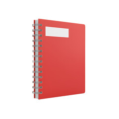 Vivid Crimson Notebook with Minimalist Aesthetic and Blank Label for Personalized Content