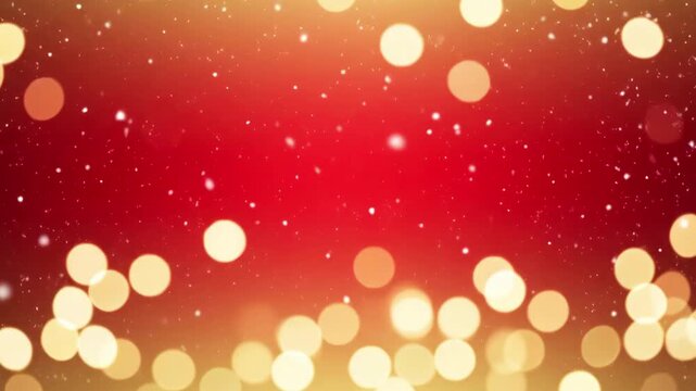 Background with red and gold gradient, blurred light bokeh suitable for festive designs, holiday cards, invitations, and luxury branding.