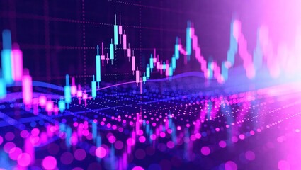 Stock market analysis chart with digital data.