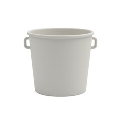 Elegant white pail with handles on a clean layout, designed for versatile application and creative