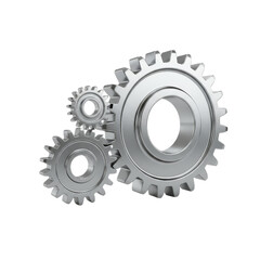 Interlocking gears symbolize collaboration, mechanics, and engineering concepts on a transparent
