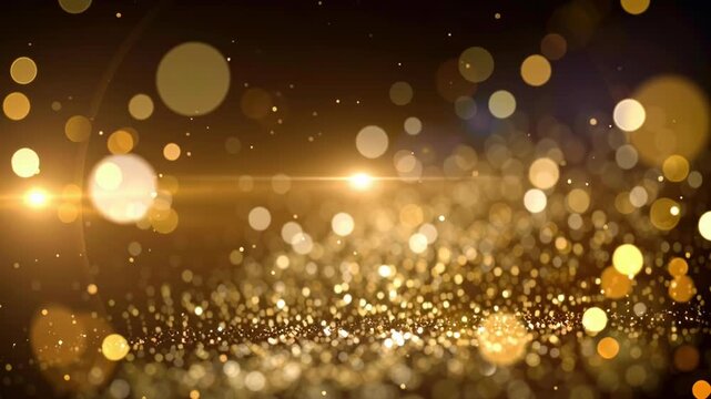 Luxury glitter bokeh background: Gold bokeh glitter background with warm light sparkle and elegant festive atmosphere end text golden glitter circle with bokeh background conveys perfect for festive 