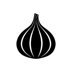 Silhouette of a black fig on transparent background