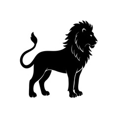 Silhouette of a lion art on transparent background