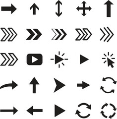 Arrow vector set direction navigation symbols icons design