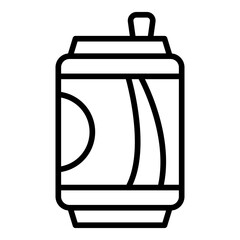 soda drink outline icon with can packaging for vending
