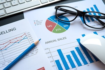 Obraz premium Preparing average sales report