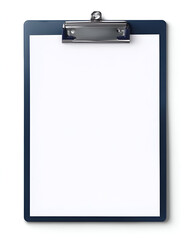 Blank clipboard ready for notes or presentations in an office setting, symbolizing organization and preparation.