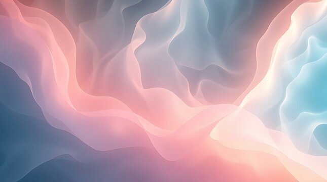 Abstract background with blue, pink and orange waves. - Powered by Adobe