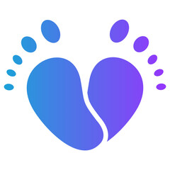 Baby Steps glyph gradient icon