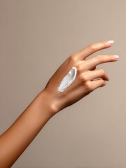 A Latina woman applies cream to her arms, symbolizing the care of her skin throughout her body.