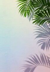 Gradient wall shadow with palm leaves