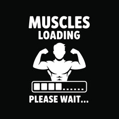 Muscles loading&hellip; please wait. Vector EPS