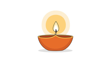 Festive Diwali Diya Lamp Illustration for Cultural Celebrations and Holiday Greeting Cards, Promoting Traditional Indian Art and Festive Decoration