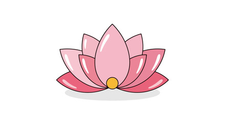 Fototapeta premium Elegant Pink Lotus Flower Illustration with Delicate Details, Ideal for Spiritual Themes, Wellness Branding, and Serene Design Projects, Suitable for Adobe Stock