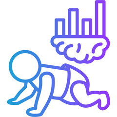 Child Development line gradient icon