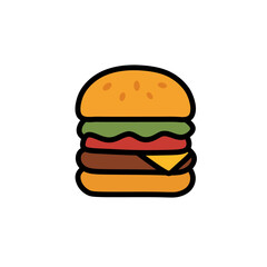 Delicious Burger Vector Illustration for Fast Food and Restaurant Menus