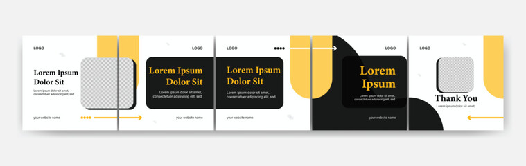 Instagram Carousel Post Template with Abstract Shapes and Minimalist Design