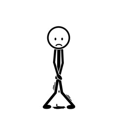 Stickman accidentally peeing his pants in public place