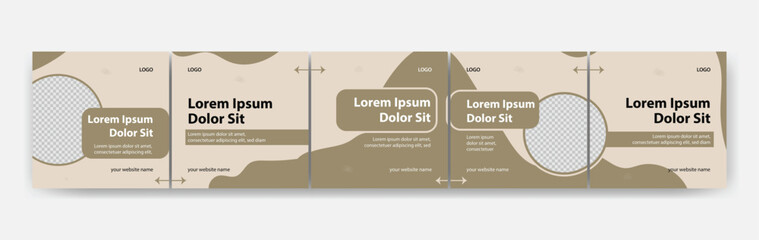 Instagram Carousel Post Template with Abstract Shapes and Minimalist Design