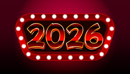 Happy New Year 2026 Colorful and Vibrant Typography Design for Celebrations and Events