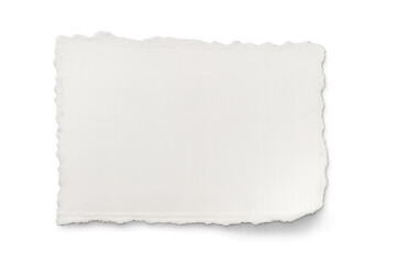 Obraz premium White ripped paper piece with torn edges on transparent background creating texture and copy space