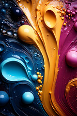 color abstract background with water drops
