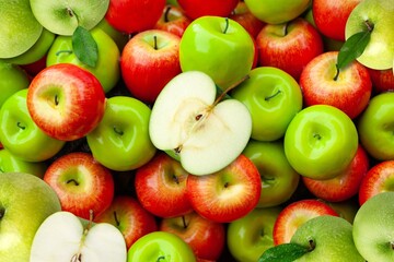 Fresh ripe tasty sweet apples fruits