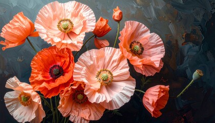 Vibrant Poppy Bouquet - A Stunning Floral Arrangement in Full Bloom.