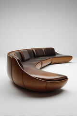 Modern Curved Leather Sofa with Contemporary Design