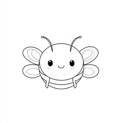 Obraz premium Adorable Cartoon Bee Illustration Happy Simple Design