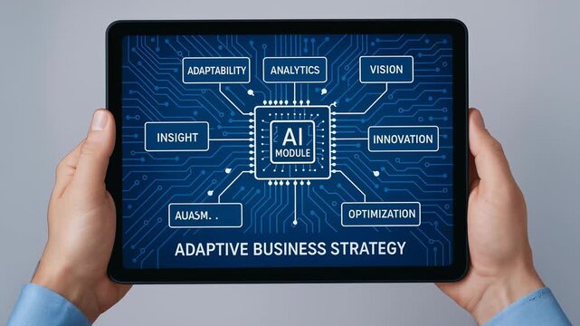 Adaptive business strategy ai module analytics insight vision adaptability innovation optimization guiding corporate decision and efficient automation