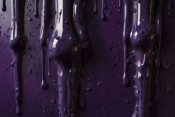 Purple slime background with dripping texture and glossy highlights.