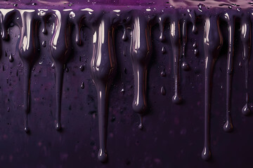 Purple slime background with dripping texture and glossy highlights.