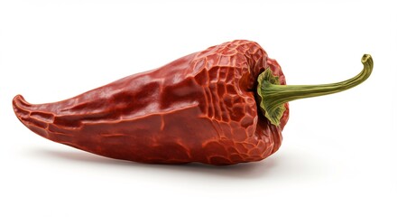 Dried Red Chili Pepper Isolated on White Background.