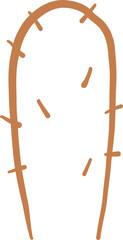 Line Art Small Cactus With Oval Body Form
