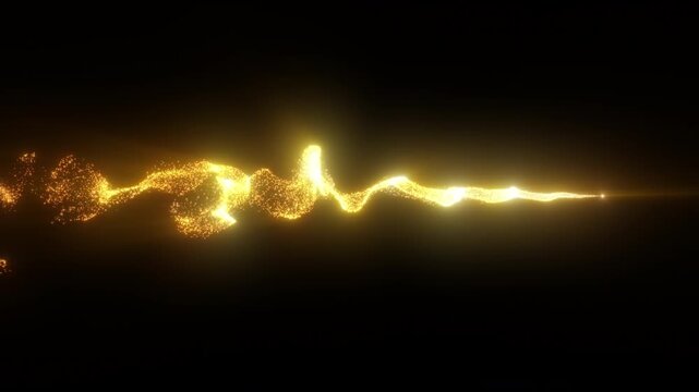 4K Golden particles and sparkles. Christmas gold glitters. Bokeh lights. 3D glowing dust trail. Logo revealer. Intro animation. Isolated on black. Celebration, anniversary, Diwali, Xmas 2026