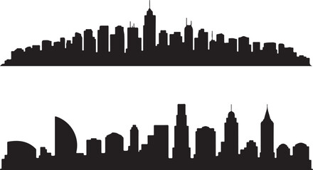 Fototapeta premium Stunning city skyline silhouettes, urban design trend