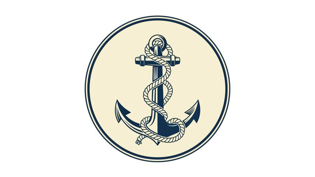 Nautical Anchor and Rope Badge Logo: Marine, Sailor, and Maritime Icon