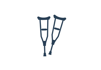 Pair of Dark Blue Crutches for Mobility Assistance and Support.