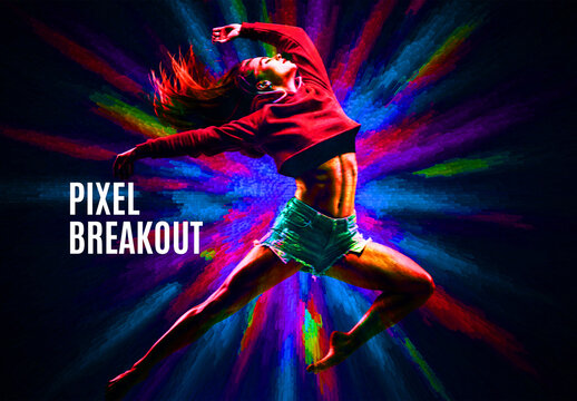 Pixel Breakout Photo Effect