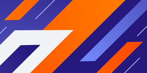 Abstract overlap arrow concept pattern background. Orange and purple element color background concept.