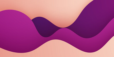 Abstract colorful purple wave pattern on bright color background. Simple and trendy papercut wave pattern background concept.
