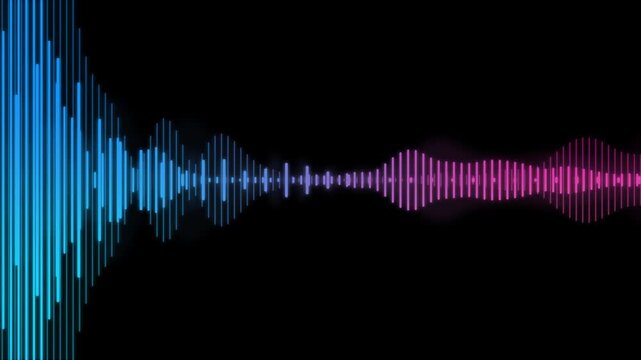 Motion graphics of neon colored waveform