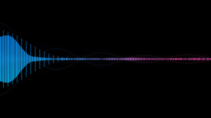 An illustration of neon colored waveform