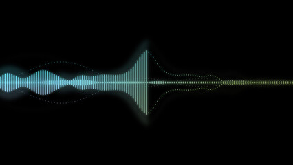 An illustration of neon colored waveform
