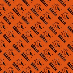 Halloween Seamless Patterns Orange Black Digital Paper