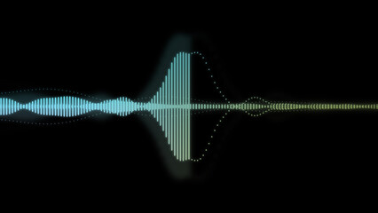 An illustration of neon colored waveform