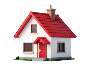 3d house model on white background
