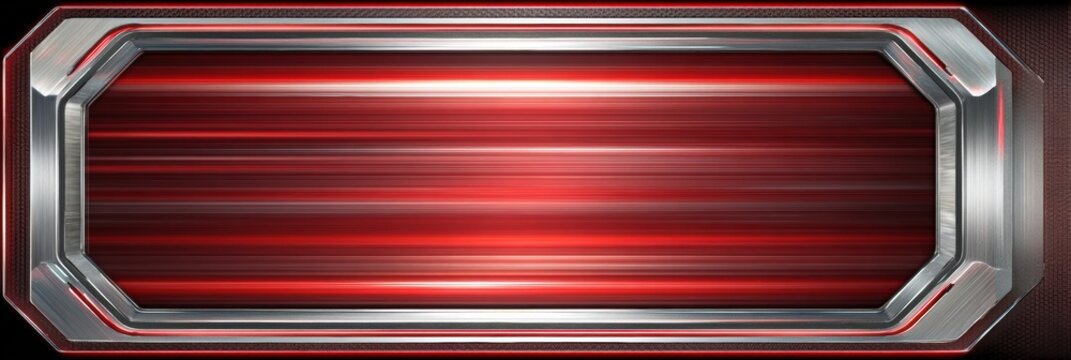 Vibrant Red Abstract Background With Metallic Frame and Dynamic Motion Effects Created Using Advanced Enhancement Techniques